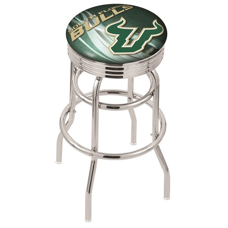 Holland Bar Stool Co 30" Chrome 2-Ring South Florida Swivel Bar Stool, Accent Ring L7C3C30SouFla-D2